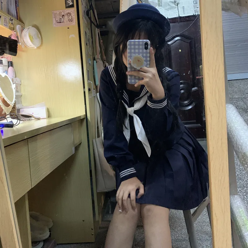 Uniforme scolastica ortodossa JK Uniforme scolastica basic Navy Navy Style College Forniture scolastiche Uniforme da marinaio centrale Abito autunnale e invernale