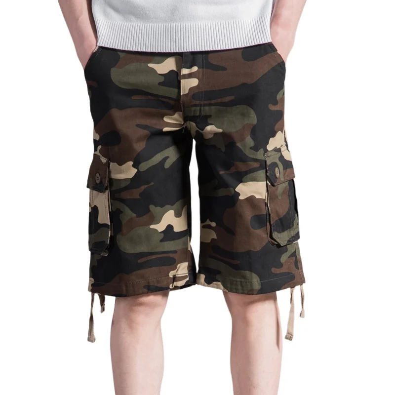 

Мужские шорты из 100% хлопка, мужские шорты-карго с ​ Камуфляжный принт, повседневная классическая мужская одежда на лето