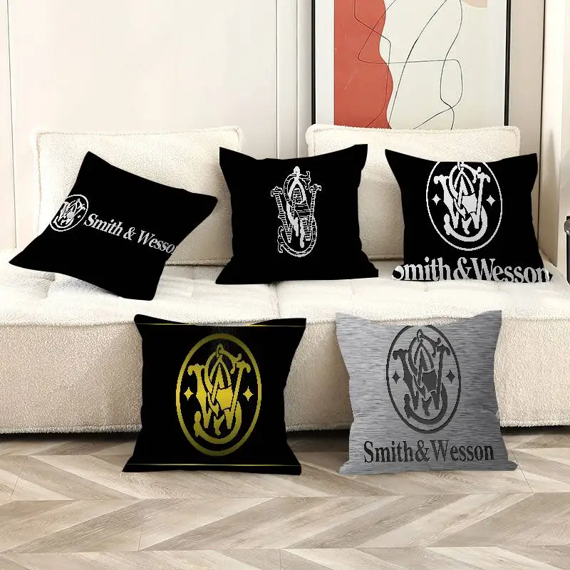 G-GUN S-Smith W-Wesson Pillow Cushion Cover Pillowcase Living Room Sofa Home Decor Customized