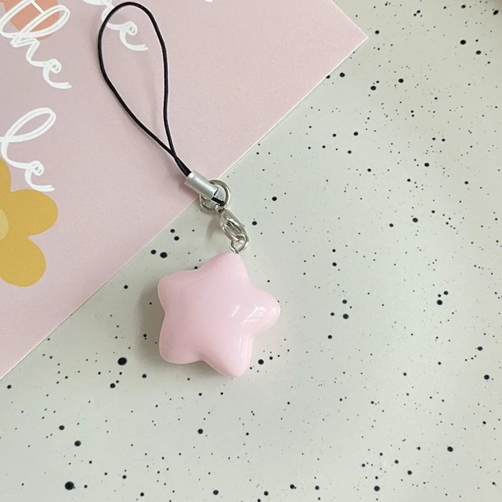 스타 스타 전화 스트랩 전화 매는 밧줄 키 체인 전화 교수형 로프 캔디 컬러 범용 휴대 전화 체인 커플 선물