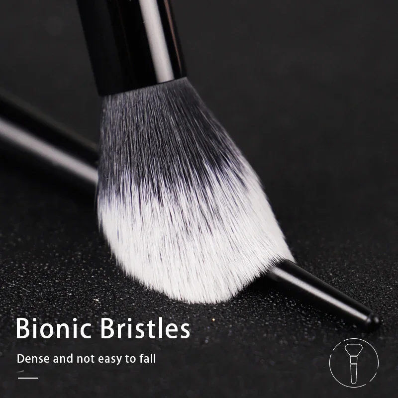 Pincel de maquiagem 04 pincel de destaque de fibra macia cabelo elegante alça preta pincéis de maquiagem de marca para mulheres