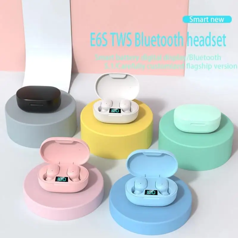 TWS Headset Noise Cancelling Earphones With Microphone Headphones E6S Wireless Bluetooth Earphones A6S ﻿