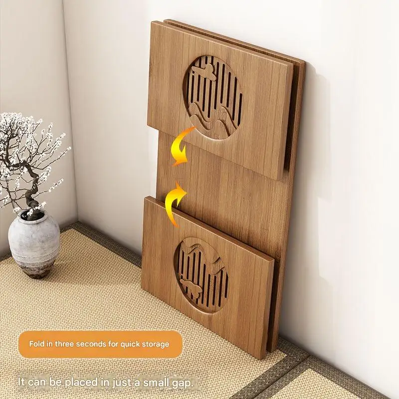 النمط الياباني الخيزران الخالص طاولة القهوة قابلة للطي الخشب الحقيقي حصير منخفضة الجلوس الكلمة حصيرة طاولة شاي صغيرة نافذة مقعد الجدول