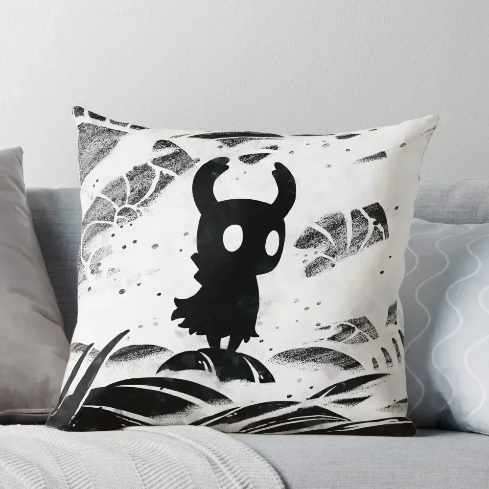 

Black and White Hollow Knight Throw Pillow pillow cover christmas Cushions For Decorative Sofa Sofa Cushion Cover pillow