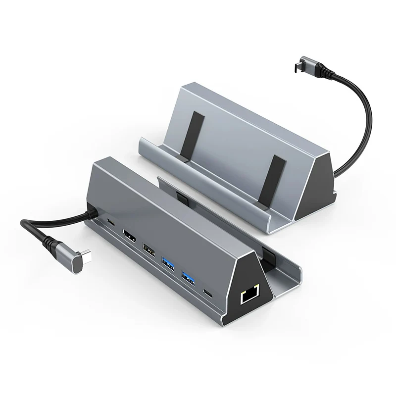 7 in 1 USB 3.0 Type C Hub Docking Station with 4K HDMI RJ45 USB 2.0 Port USB C Multi-hub Splitter HDMI-Compatible