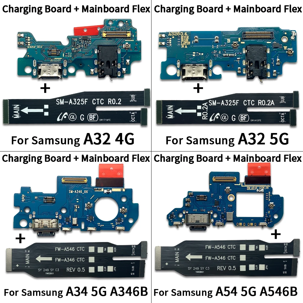 NEW USB Fast Charging Charger Board For Samsung A24 A32 4G A34 A54 5G Main Motherboard Flex Cable