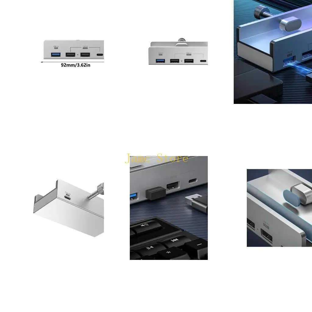 LX0B USB Hub Fastener With 3 USB Port And Type C Port 10Gbps Fast Data Transfer