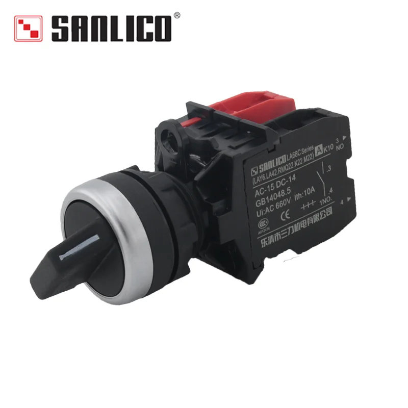 Waterproof Selector Switch Rotary Switch Knob Switch Two or Three Position Standard Handle SB1 LA68C M22-AX25 Ø22mm