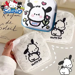 Sanrio Pochacco Kawaii Girls sacchetto di immagazzinaggio del tovagliolo sanitario modello del fumetto Mini portamonete borsa cosmetica portatile accessori Sanrio