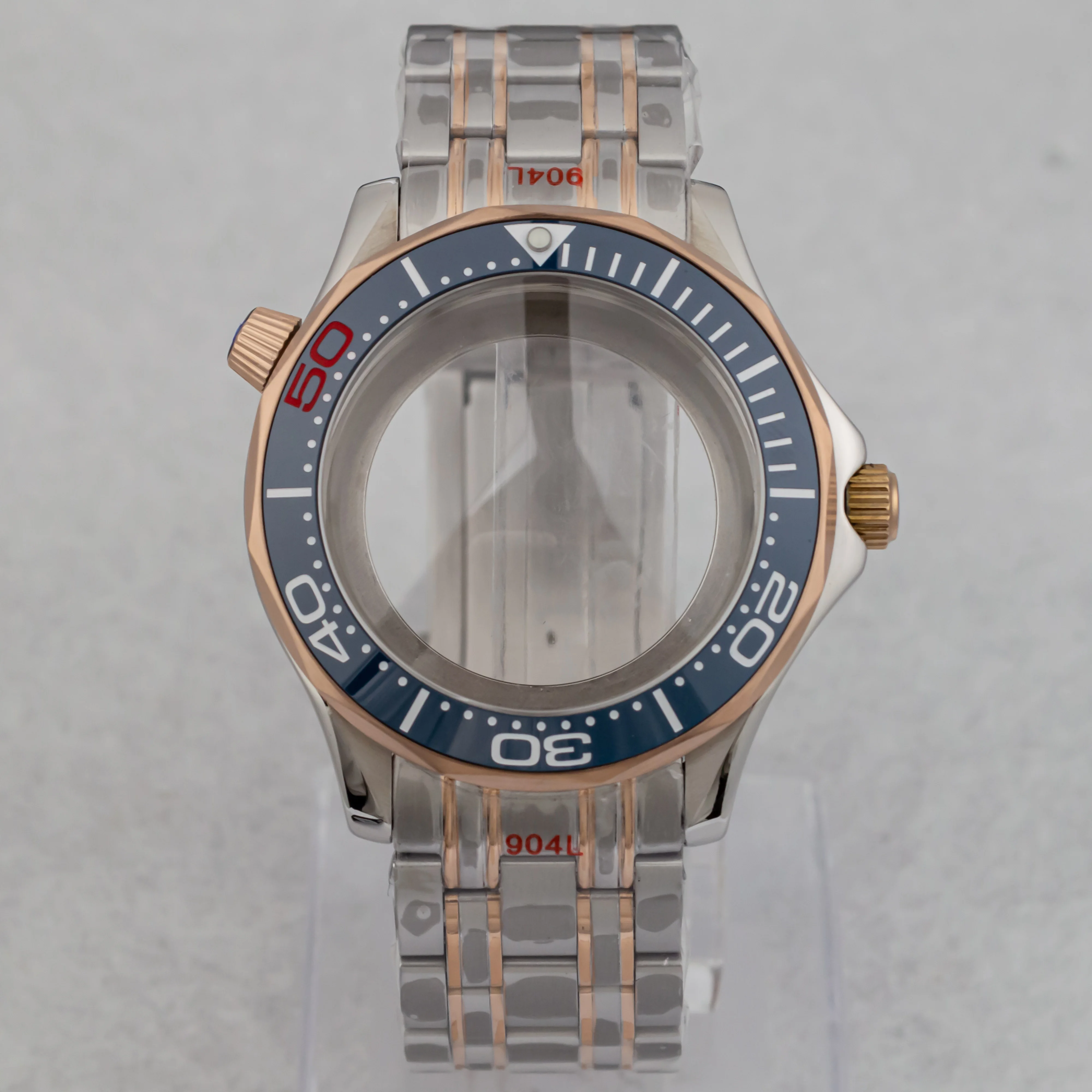 NH35 Case 21mm Stainless Steel Strap 10ATM Waterproof Watchcase for Seamaster 300 NH35 NH36 Mechanical Movement Watch Band