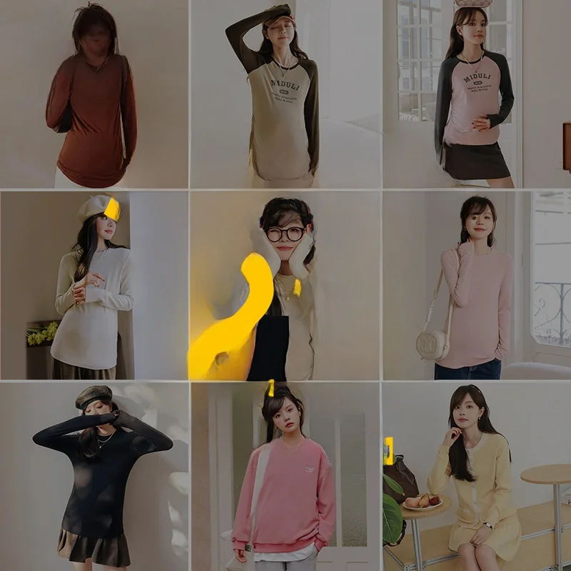 Maternity Base Shirt Knitted Inner Wear Long Sleeve Spring Autumn Season Women's Top  Li Brand 100% Other Material