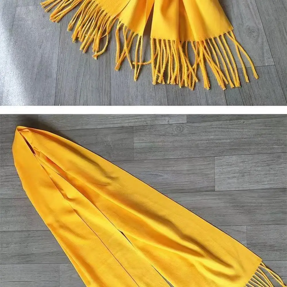 Premium Yellow Silk Feel Ribbon Scarf For Temple Fair Rituals Personalized Surname Embroidery Family Gathering Memorial Wrap