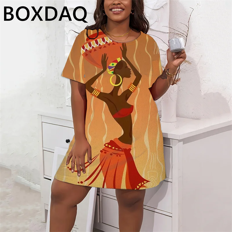 

Мини-платье в индийском стиле с цветочным принтом, женская летняя повседневная юбка с коротким рукавом и круглым вырезом, Новое поступление 2026, Vestidos De Mujer