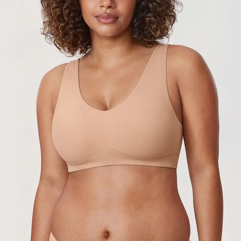 

Plus Size Bra Minimizing Effect Sleep Bra for Large Bust Ultra Thin Casual Bralette Comfortable Wire Free