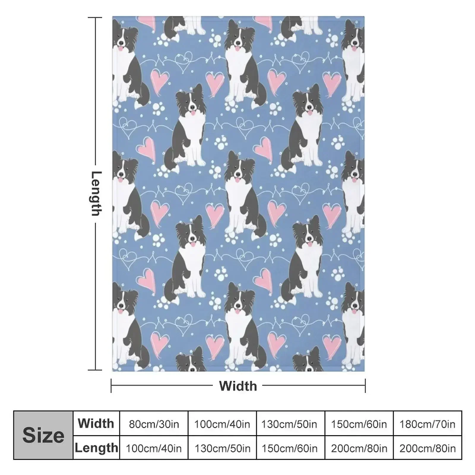 LOVE Border Collie - Black and White 3 Throw Blanket Cute Plaid heavy to sleep Picnic wednesday Blankets