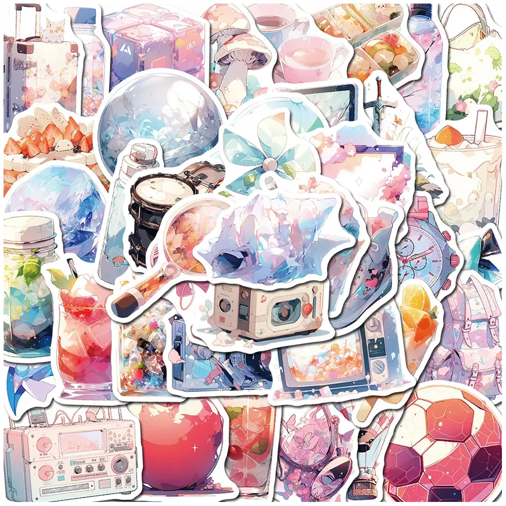 10/30/50pcs Dreamy Ins Style Little Fresh Stickers Cute Cartoon Aesthetic Decals DIY Scrapbook Phone Laptop Sticker Decoration