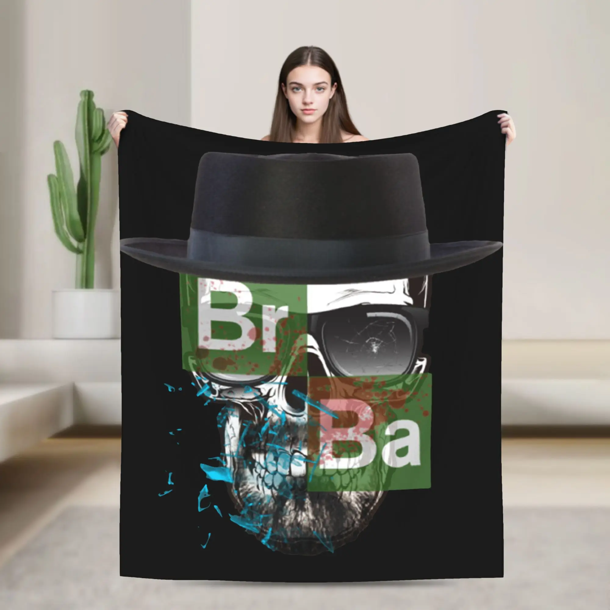 Breaking Bad Heisenberg Skull Wool Blanket  Awesome Throw Blanket for Bed Sofa Couch 200x150cm Quilt