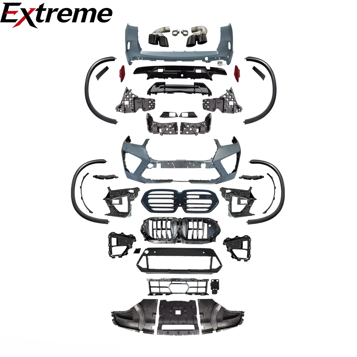 

Auto Parts Modification 2023 BMW X5 Upgraded X5M Rear Diffuser Tail Tips Spoiler Body Kit for bmw X5 G05 LCI