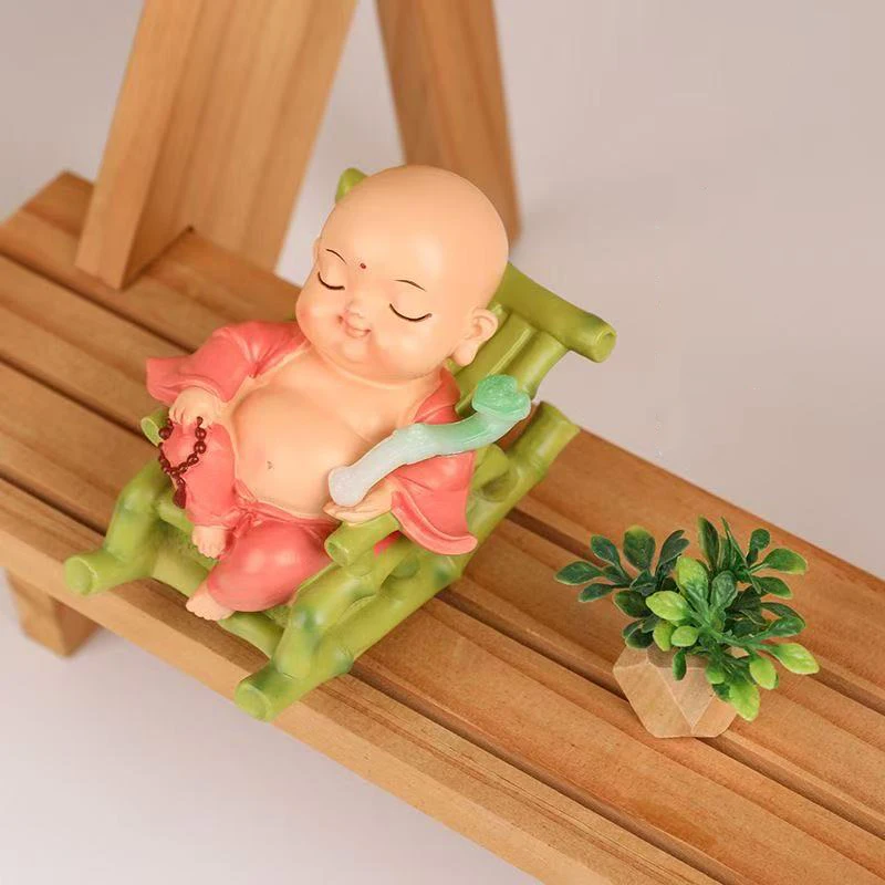 Фигурка Маленького Майтреи из смолы, декоративная скульптура, милая статуэтка для дома, офиса, автомобиля, приносящая богатство и удачу, декор по фэн-шуй.