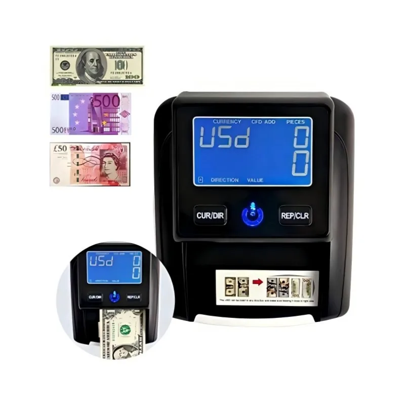 

USD/Euro Fake Banknote Detector UV Magnetic Detection With LED Display Screen Support Counting Total Amount/Quantity Of Money