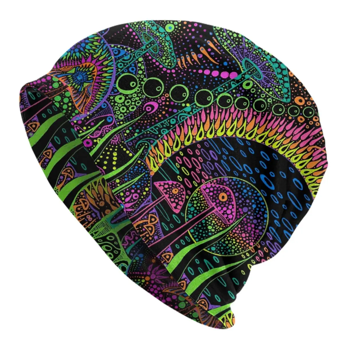 Magic Mushroom Trippy Psychedelic Neon Pastel Goth Skullies Beanies Caps Winter Warm Knitting Hat Street Bonnet Hats Ski Cap