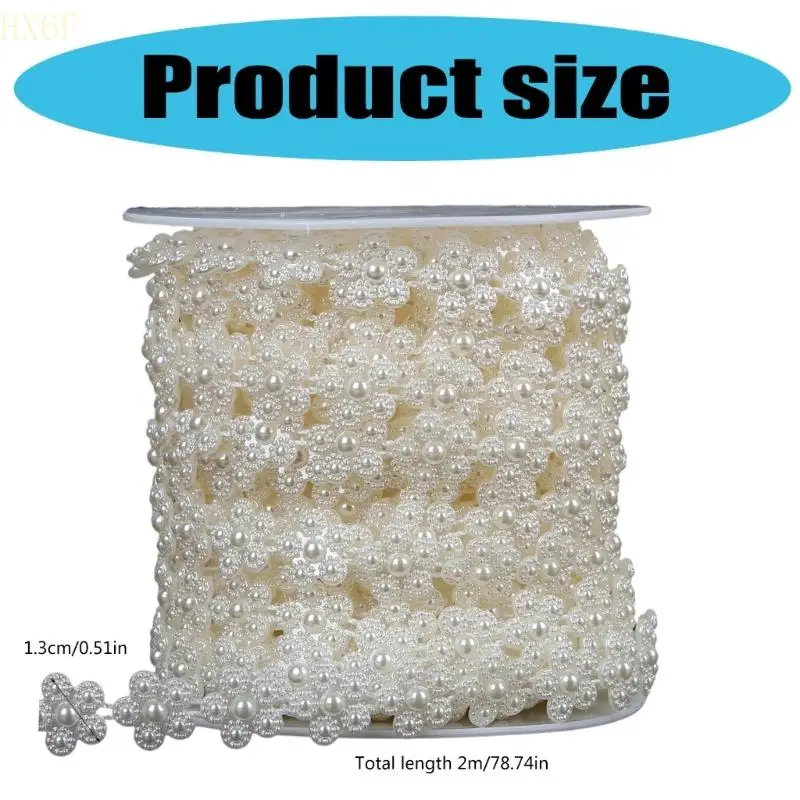 HX6F Pearls Beads String Chain 13mm Artificial Pearls Garland String for Party Home