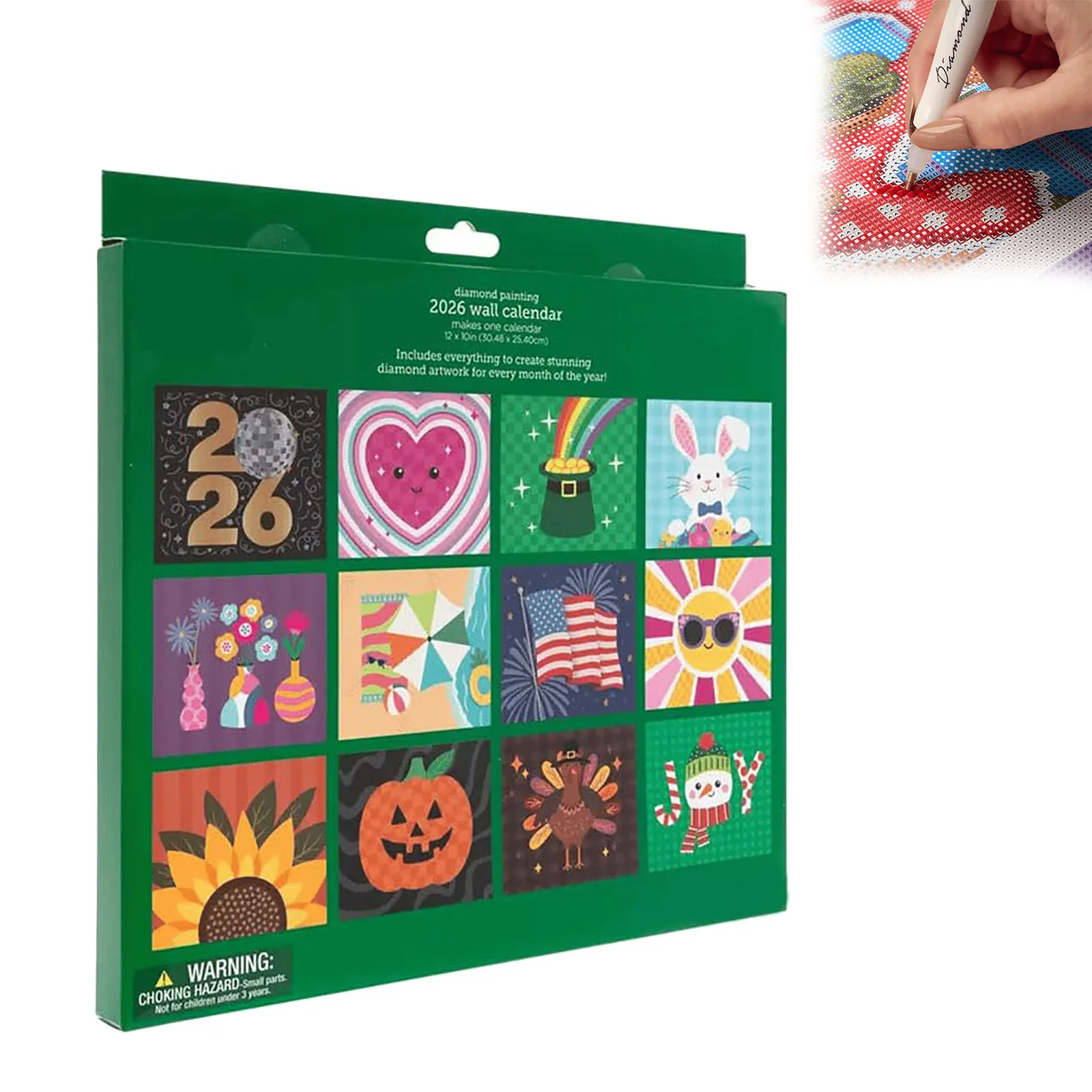 Arts Training Equipment for Adults 2026 Wall Calendar Kit DIY Diamond Art Calendar 2026 12 Month Flip Wall Calendar With To Do