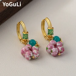 Fashion Jewelry Sweet Temperament Buckle Flower Earrings For Girl Women Gifts Spring Summer Style Ear Accessories 2024 Trend New