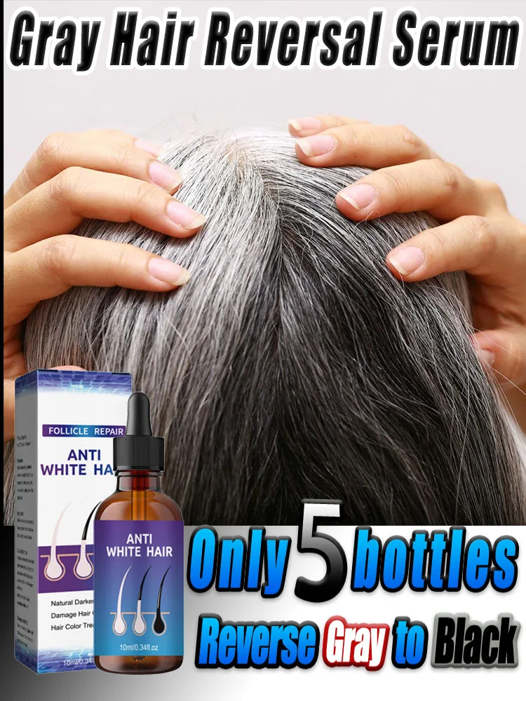 Natural Anti Gray Hair Serum | Nourishing Hair Care Remedy - Repair White & Darkening Hair