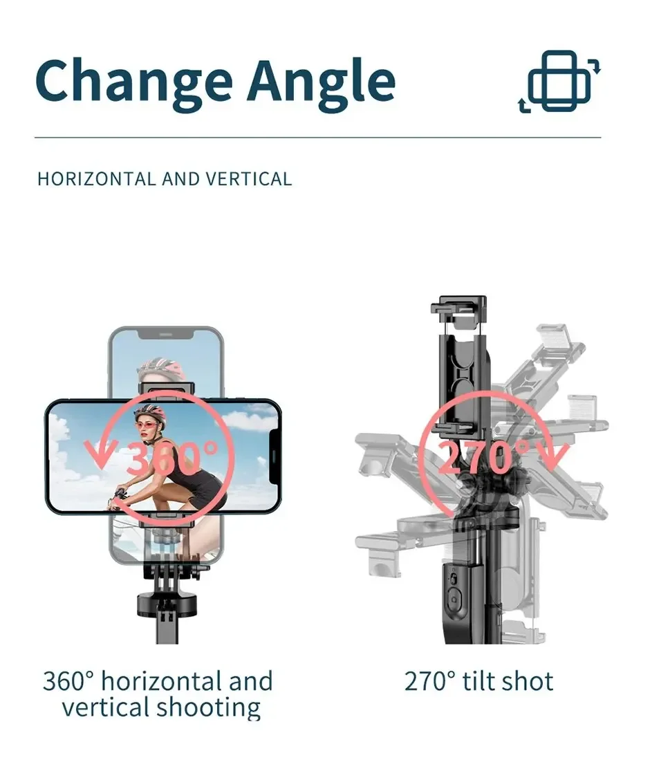 L16 tongkat swafoto nirkabel, dudukan Tripod dapat dilipat Monopod untuk kamera aksi Gopro, smartphone, dudukan langsung menembak stabil