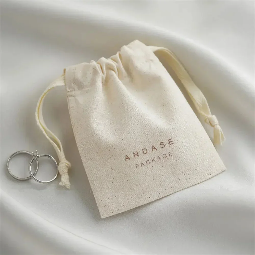 

50pcs LOGO Custom Gift Bag Cotton Storage Drawstring Bag Personalized Pictures Text Dust Bag for home, Christmas gift package