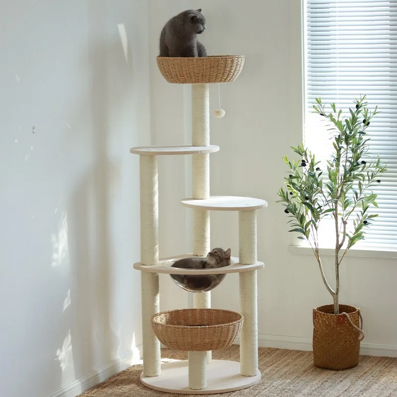

climbing frame nest tree integrated shelf Space capsule Tongtian pillar Sisal cat toy