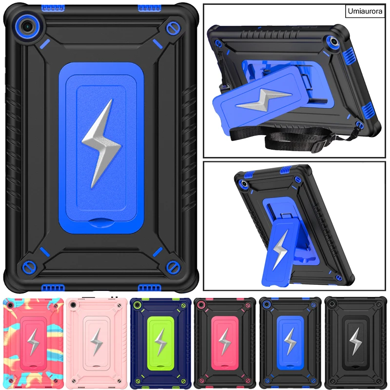

For Samsung Tab S6 Lite 10.4" A9+ A11+ Plus 11 inch SM-X230 X210 X130 X110 Shockproof Armor Funda Stand Strap Tablet Case Cover