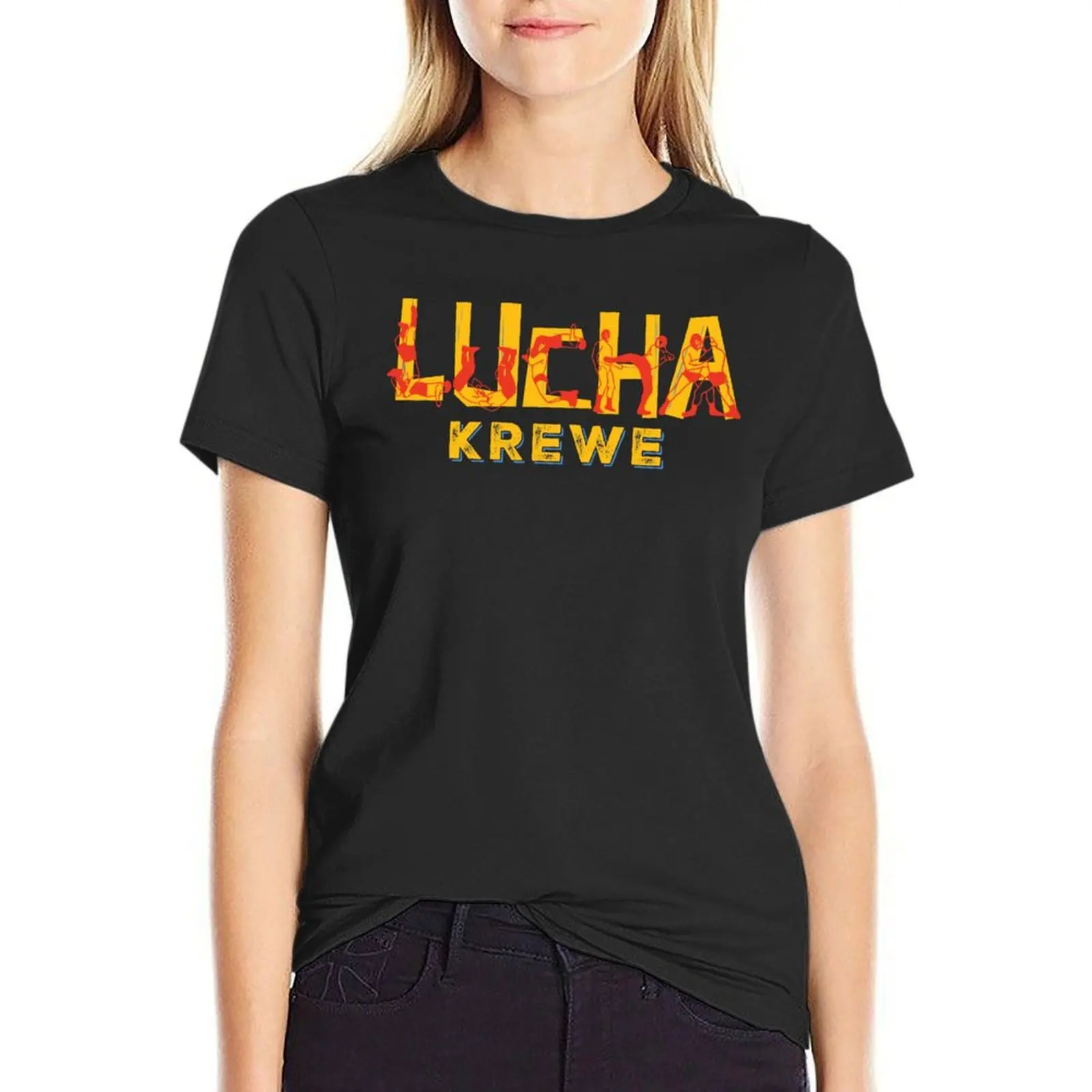 Lucha Letters by Chris Grim T-Shirt vintage clothes vintage animal print shirt for girls Women t-shirts