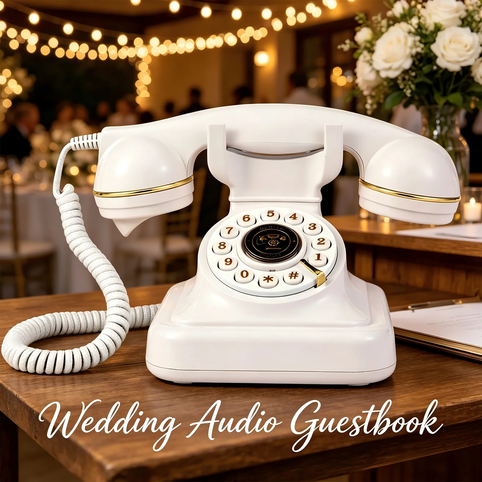 

Wedding guest voice blessing message book Audio message book phone banquet voice check-in message phone birthday party
