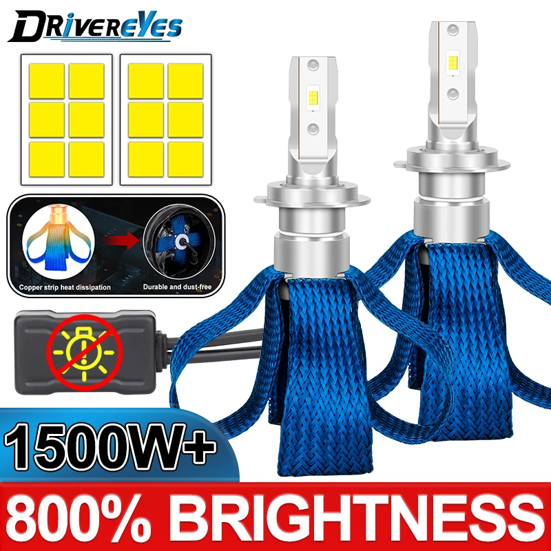 

Drivereyes H7 6000K White H1 H4 H8 H9 H11 Fog Lights 9005 9006 9012 6000K High Power Car Lamps Auto Turbo Diode Fanless CANBUS
