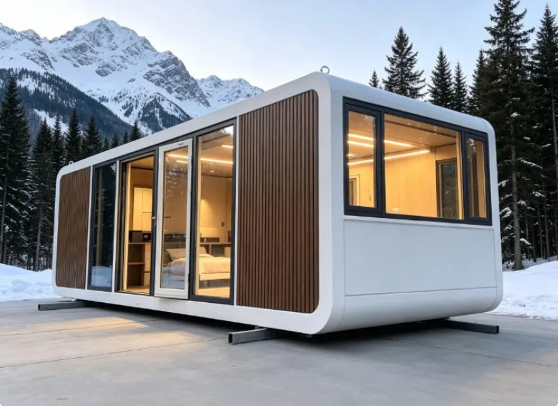 Modern Waterproof Prefab Capsule Cabin, Eco‑Friendly Fast Steel Frame House For Outdoor Hotel And Apartment