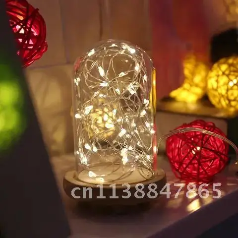 Guirxiété lumineuse LED pour décoration de fête de mariage, fil de cuivre, batterie 3AA, guirxiété lumineuse de Noël, nickel é de vacances, 3m, 5m, 10m