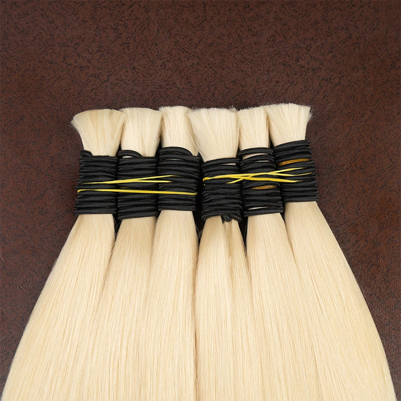 Human Braiding Hair Natural Black Cabelo Loiro Vietnamese Hair Blonde Color Hair Bulk 613 Human Hair Bundles Hair Extensions