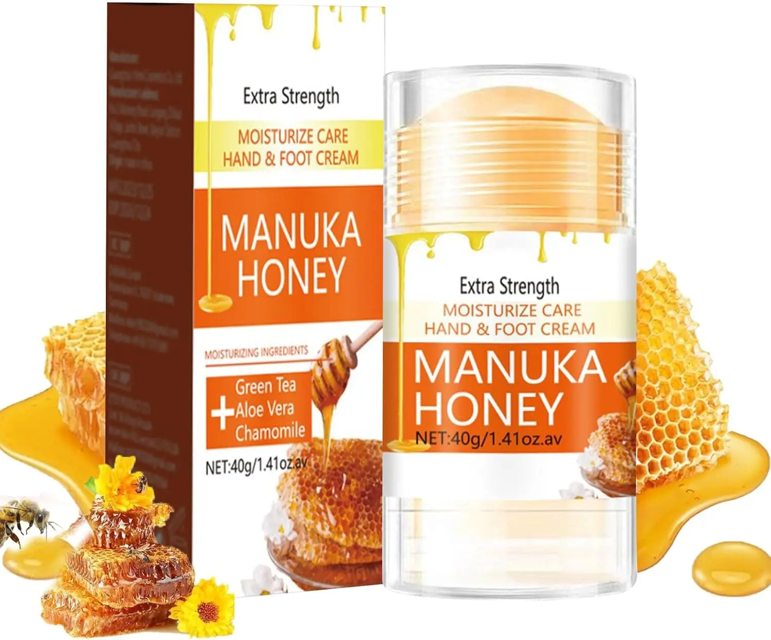 

Hand & Heel Cream for Very Dry Hands & Feet, Fast-Acting Manuka Honey Heel Balm, Intensive Moisturising for Cracked Skin