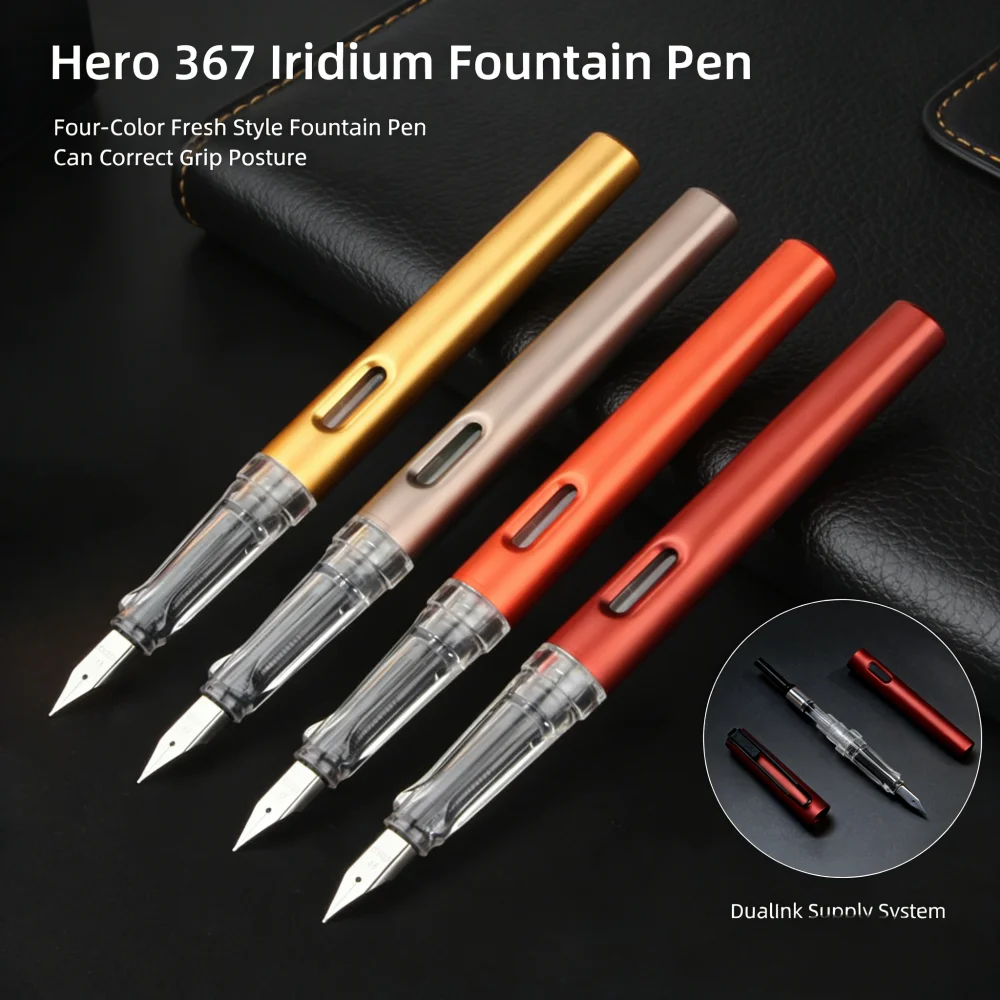 Lightweight & Stylish | Hero 367 Matte Finish 4-Color Pen, 0.5mm Fine Nib for Notes and Office view 2