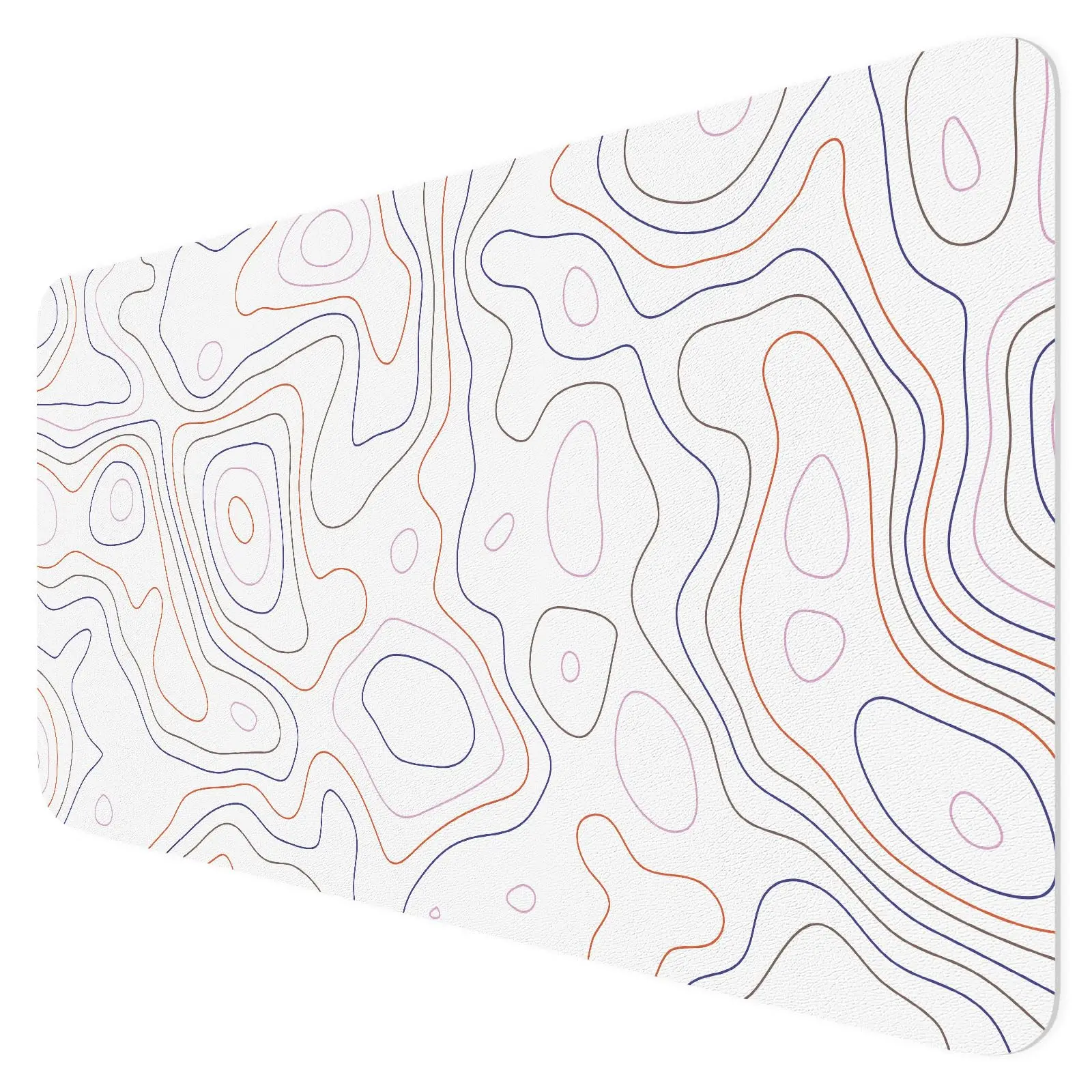 White Topographic Desk Pad Protector Mouse Pad,XXL Gaming Mat, Multipurpose Mat,Suitable for Work/Home/Decor Topographic