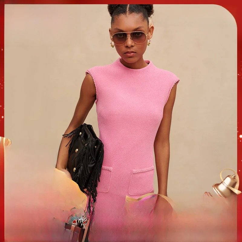 

MaSandeM Summer New Women's Sweet And Spicy Pink Plaid Dr High Waist A-Line Skirt Sle Polyester Fiber No Sve