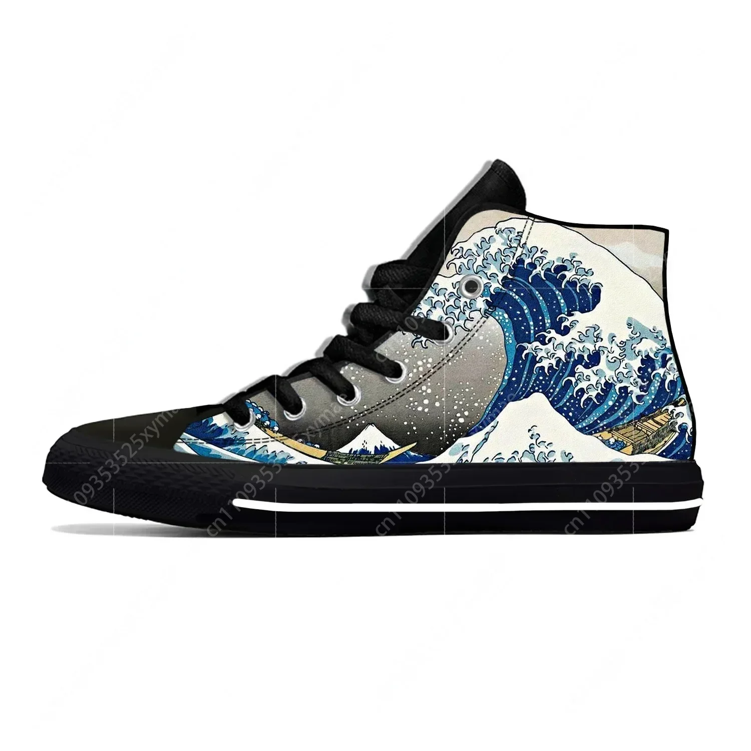 

Кроссовки Hokusais The Great High Top для мужчин и женщин, повседневная обувь для подростков, кроссовки из ткани с 3D-принтом, дышащая легкая обувь