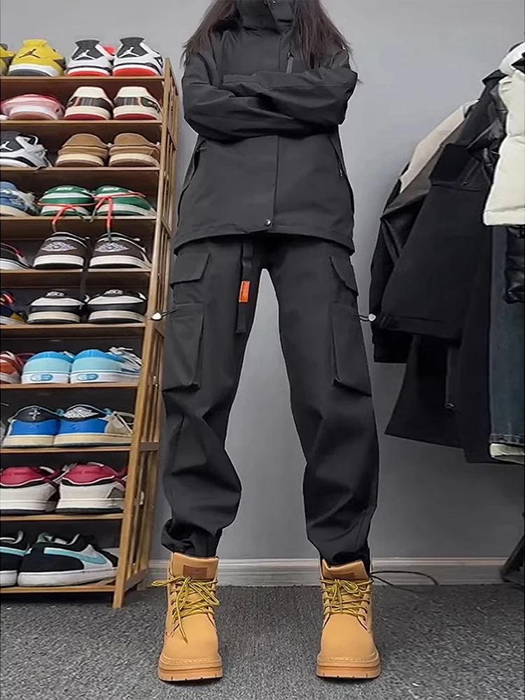 

Men's Waterproof Fce-Lined Cargo Pants Autumn Winter Outdoor Hiking Straight Leg Workwear Trousers Durable Casual Pants