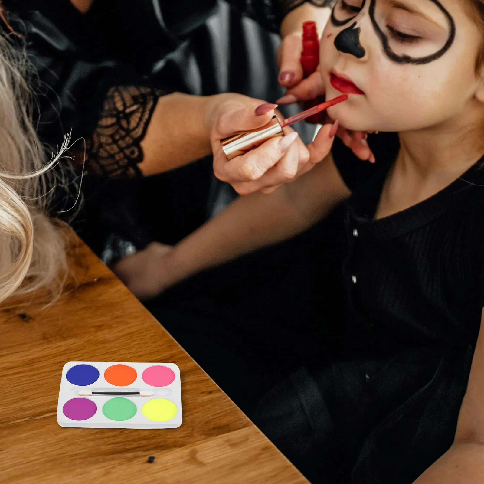 

2pcs Oil- Paint Palette Multicolor Body Art Makeup Kit Halloween Costume Party Cream s Skin Safe Easy