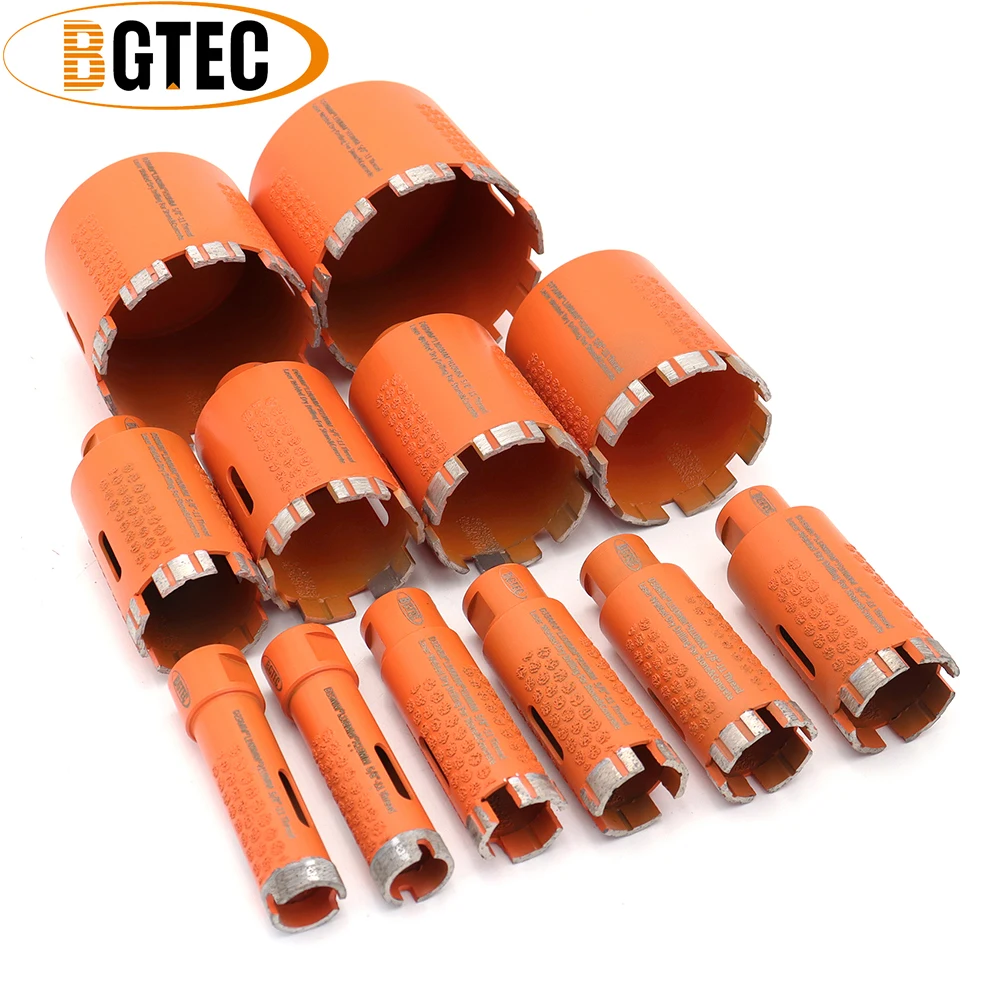 BGTEC 2pcs Dia20~100mm Diamond Drilling Crown Core Bits Brazed Protection 5/8