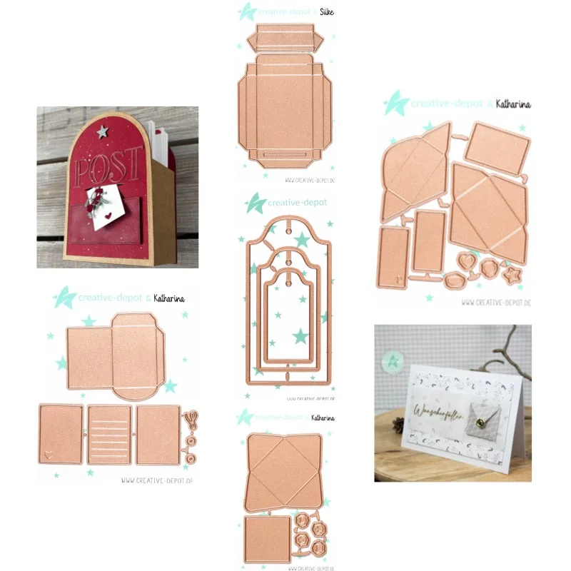 Card with Lines and Hearts Metal Cutting Dies Scrapbook Diary Decoration Stencil Embossing Template DIY Greeting Card Handmade