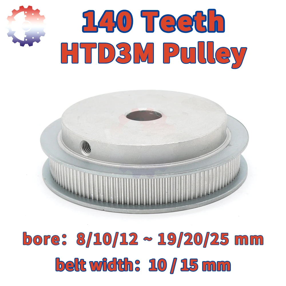 3M Pulley HTD3M Timing Pulley 140teeth 140T 140 Teeth Bore 8/10/12~20/25mm Belt Width 10 15mm 3M Synchronous Wheel HTD 3M Pulley