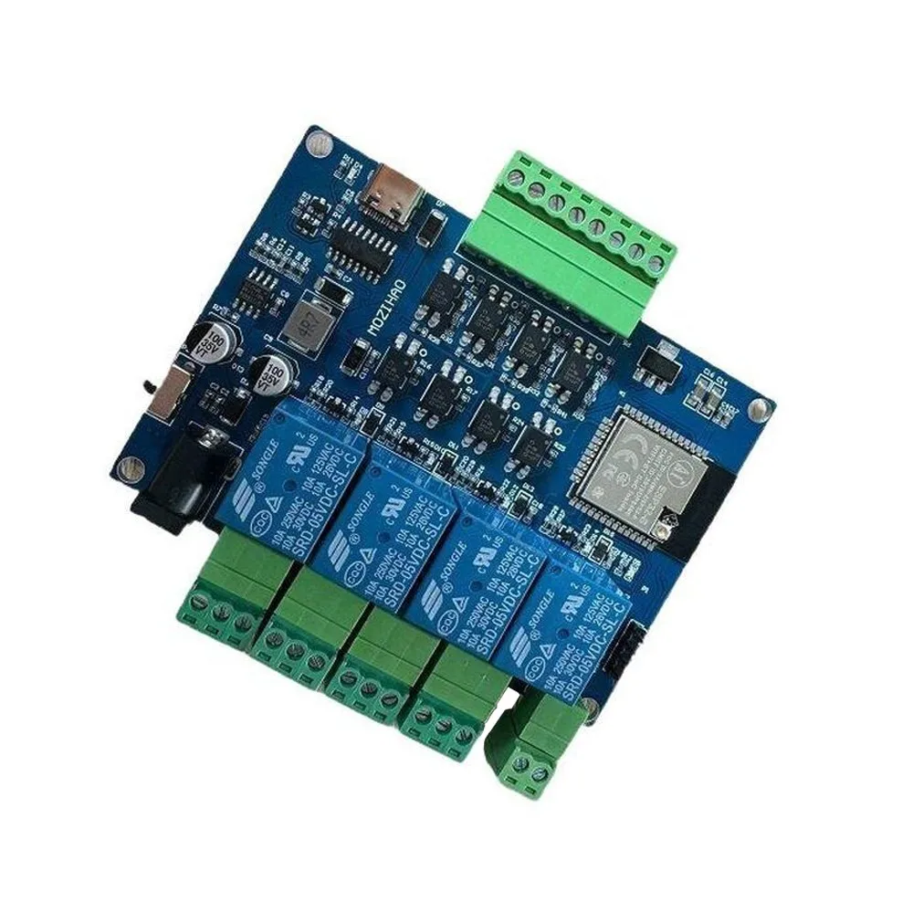 ESP32 Type-C 9-24V BT WiFi Relay Control Board 4 Channel Relay 4 Way Opto-isolated Input RS485 MODBUS Protocol for IOT Project